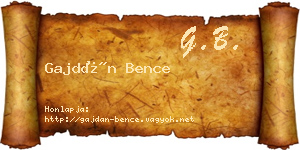 Gajdán Bence névjegykártya